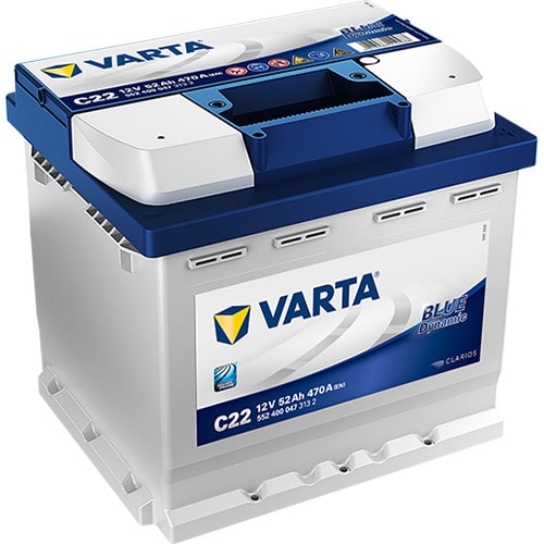 VARTA Blue Dynamic C22 12V 52Ah 470A (CCA) 207x175x190 12.4kg