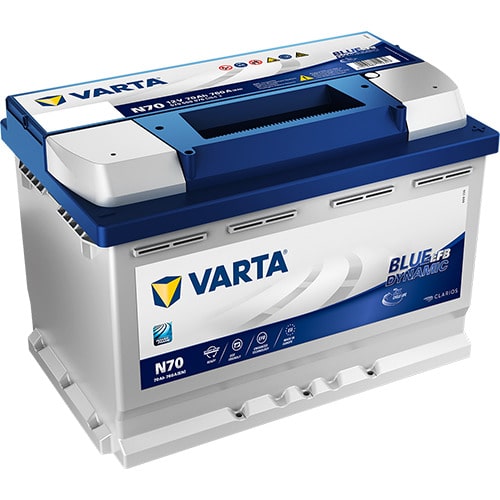 VARTA Blue Dynamic EFB N70 12V 70Ah 760A (CCA) 278x175x190 19.5kg