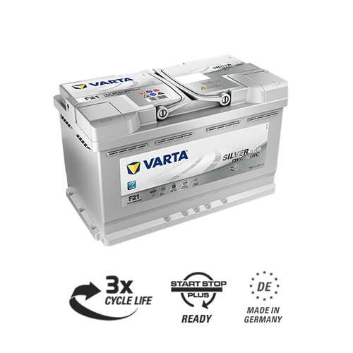 VARTA Start-Stop Silver Dynamic AGM A6 12V 80Ah 800A (CCA) 315x175x190 22.8kg