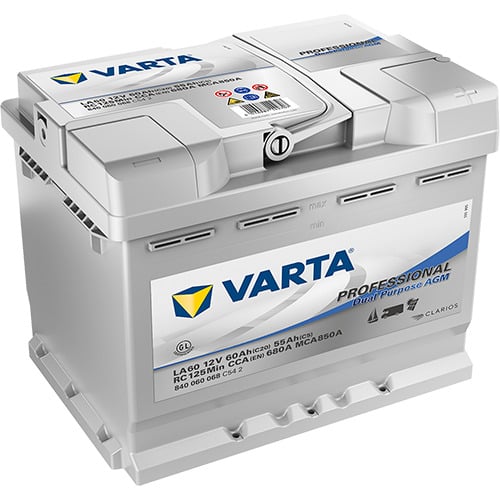 VARTA Professional Dual Purpose AGM LA60 12V 60Ah 680A (CCA) 242x175x190 17.5kg