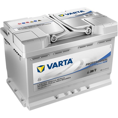 VARTA Professional Dual Purpose AGM LA70 12V 70Ah 760A (CCA) 278x175x190 20.4kg