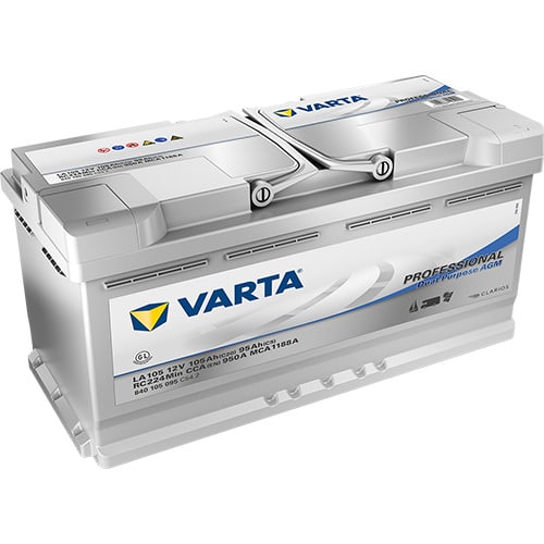 VARTA Professional Dual Purpose AGM LA105 12V 105Ah 950A (CCA) 394x175x190 29.4kg