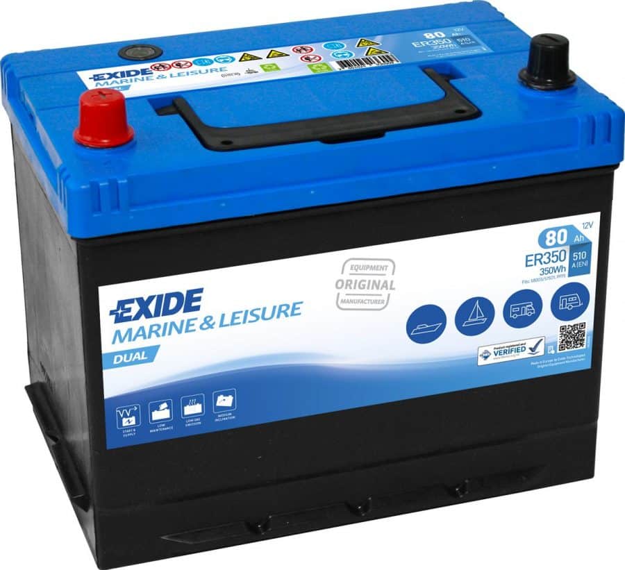 Exide Marine DUAL 12V ER350 260x175x225 19kg