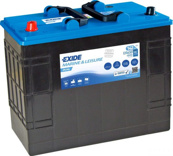 Exide Marine DUAL 12V ER650 350x175x290 35kg