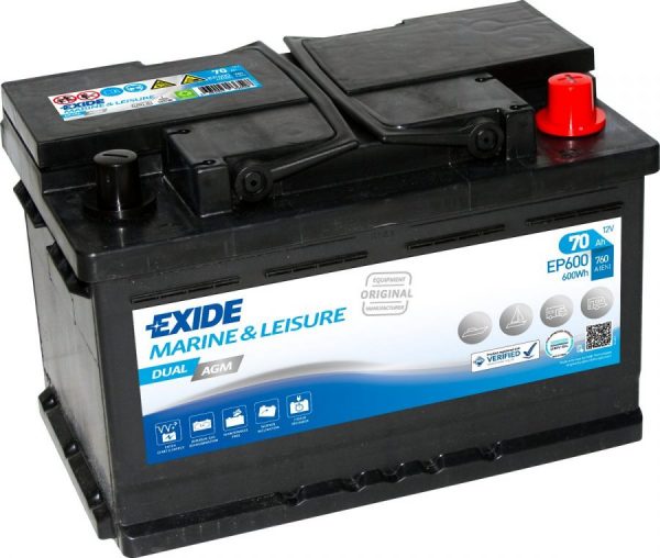 Exide Marine DUAL AGM EP600 178x178x190 20kg