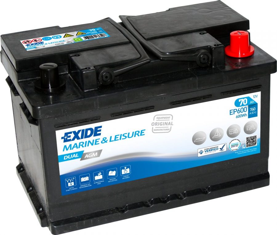 Exide Marine DUAL AGM EP600 178x178x190 20kg