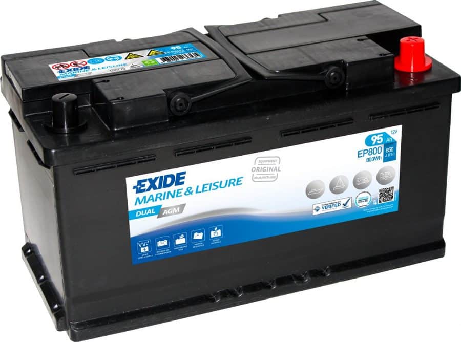 Exide Marine DUAL AGM EP800 350x175x190 26kg