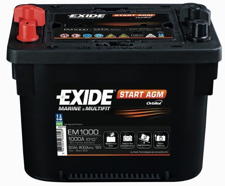 Exide Marine START AGM EM1000 260x173x206 18kg